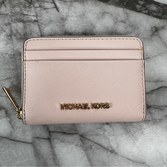 Michael Kors Blush Pink Wallet with Gold Zipper - Picture 2 of 10